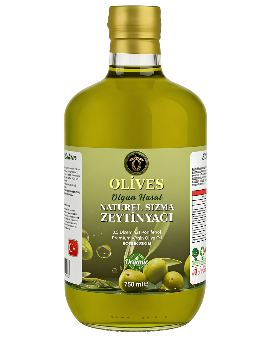2025_2026 Kasım Ayı Naturel Soğuk Sıkım Olgun Hasat Premium Zeytinyağı 750 Ml. Cam Şişe