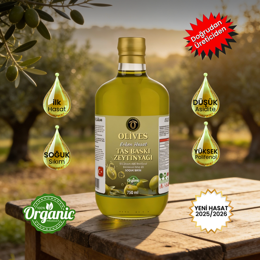 2025_ 2026  Ekim Ayı Yeni Hasat Premium Zeytinyağı 750 Ml. Cam Şişe