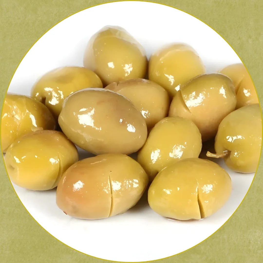 Olives Zeytinyağları Dogal Fermente Organik Üretim Çizik Yeşil Zeytin