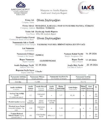 2026_2027 Memecik Erken Hasat Soğuk Sıkım Taş Baskı Premium Zeytinyağı
