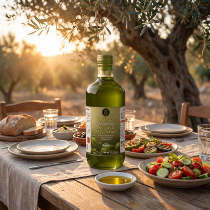 Erken Hasat Taş Baskı Zeytinyağı 750 ml Cam Şişe — Olives Premium (Ege sofrası)