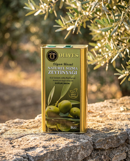 Olgun Hasat Natürel Sızma Zeytinyağı 5 L Teneke — Olives Premium (yaşam)