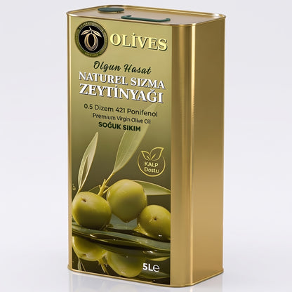 Olgun Hasat Natürel Sızma Zeytinyağı 5 L Teneke — Olives Premium (stüdyo)