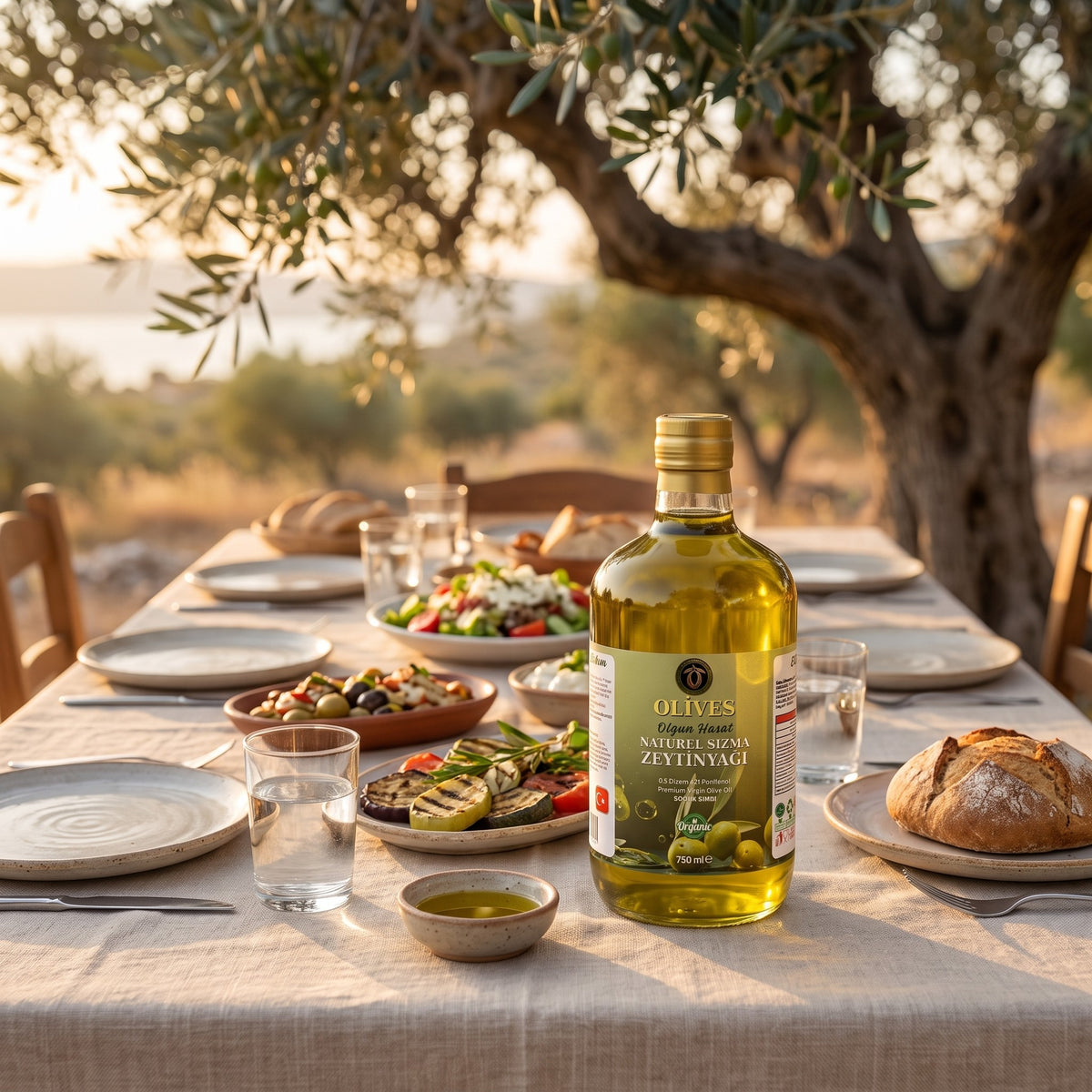 Olgun Hasat Natürel Sızma Zeytinyağı 750 ml Cam Şişe — Olives Premium (Ege sofrası)