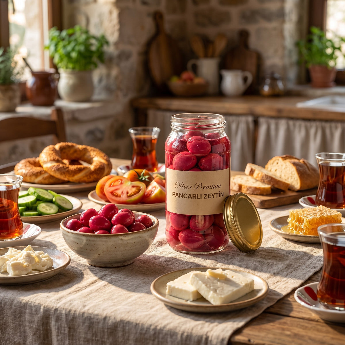 Pancarlı Zeytin 1 kg — Olives Premium (Ege sofrası)