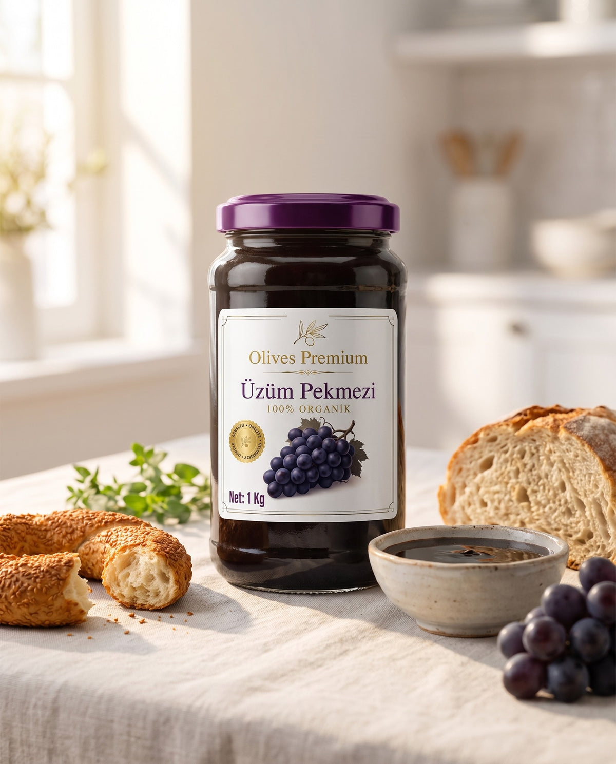 Şekersiz Kara Üzüm Pekmezi 1 kg — Olives Premium (yaşam)