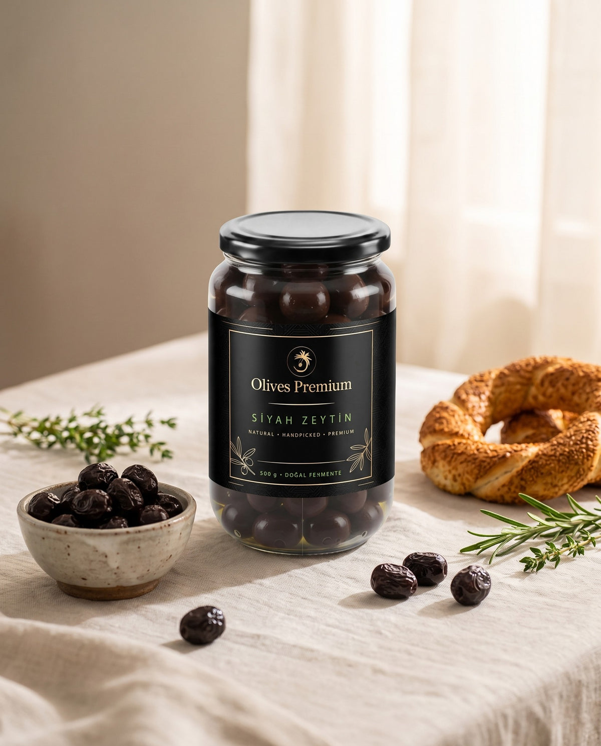 Edremit Siyah Sele Zeytin 1 kg — Olives Premium (yaşam)