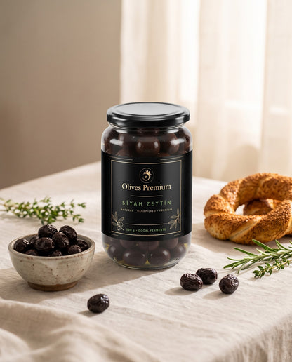 Edremit Siyah Sele Zeytin 1 kg — Olives Premium (yaşam)