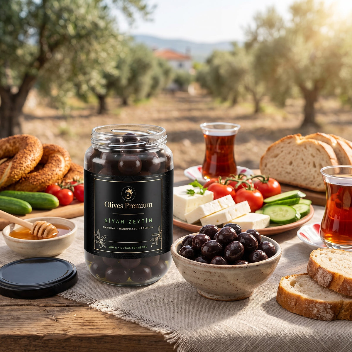 Edremit Siyah Sele Zeytin 1 kg — Olives Premium (Ege sofrası)