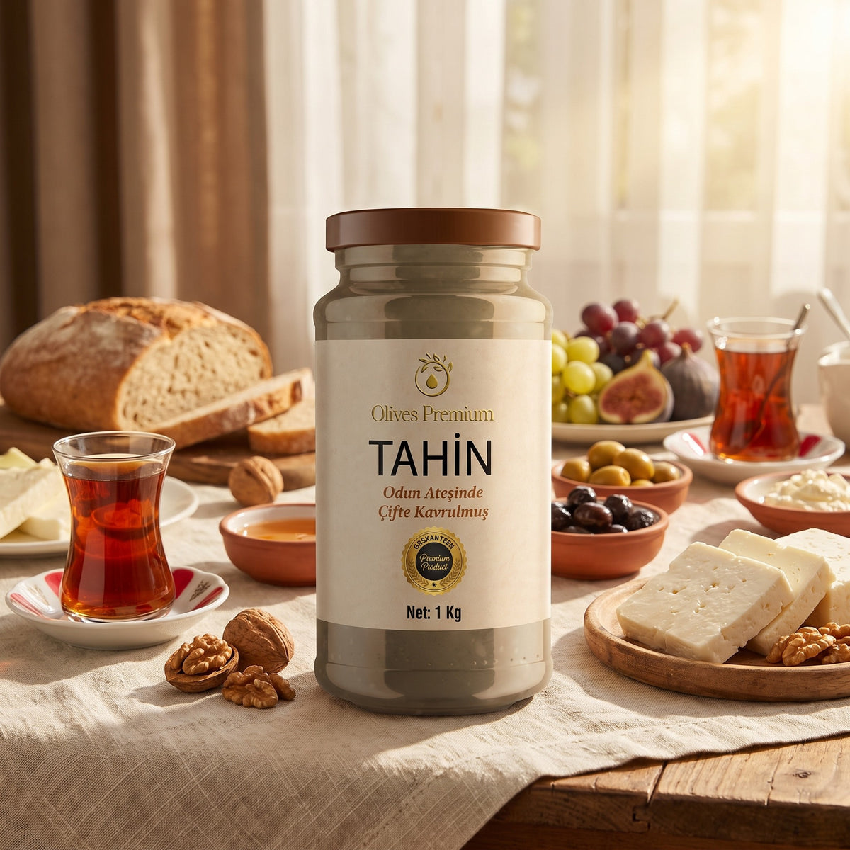 Odun Ateşinde Kavrulmuş Tahin 1 kg — Olives Premium (Ege sofrası)