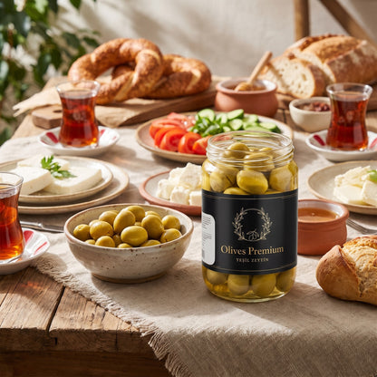 Doğal Yeşil Zeytin 1 kg — Olives Premium (Ege sofrası)