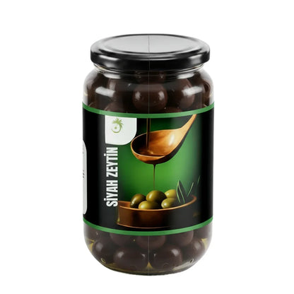 Cam kavanozda Olives Zeytinyağları siyah zeytin